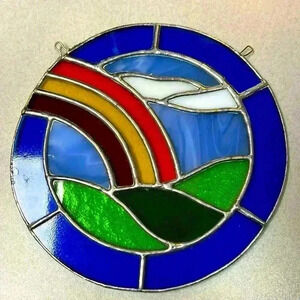 Stained Glass Rainbow Decoration Pride Window Home Art  Nature Sunlight Handmade